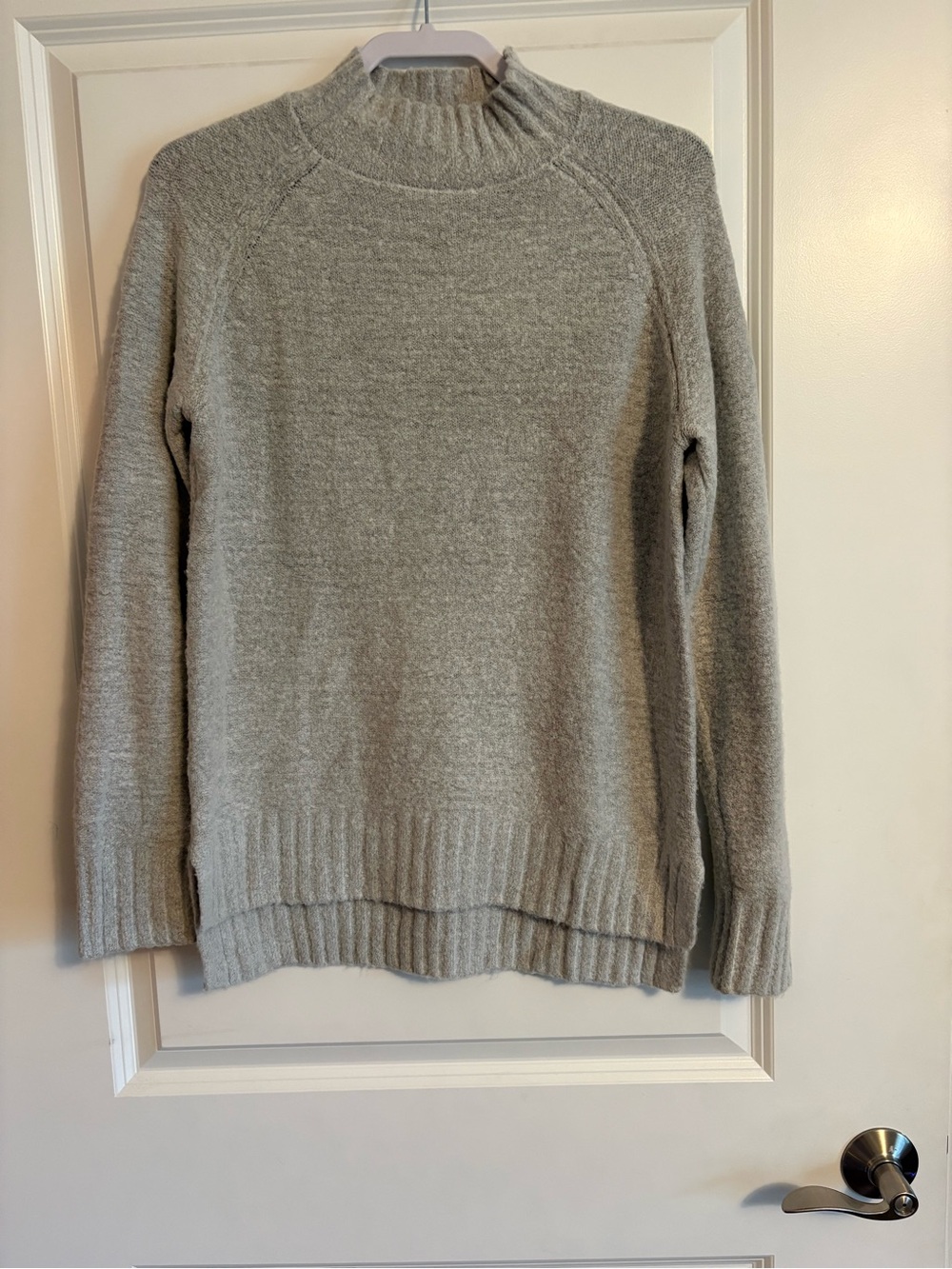 Women's Heather Gray Mock Turtleneck Tunic Sweater